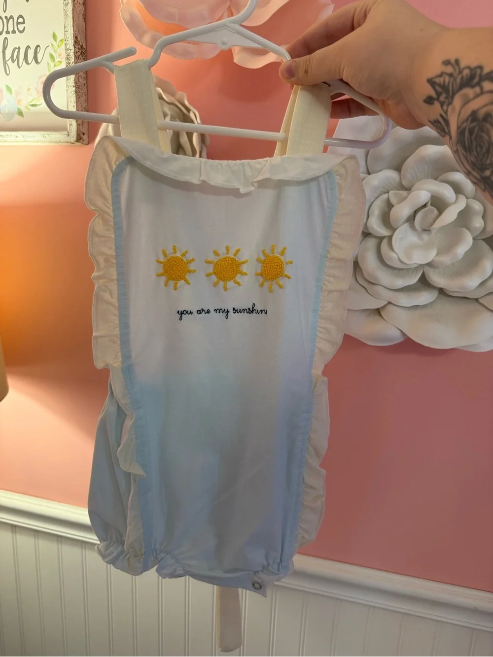 Baby Sun Embroidered Romper — 
